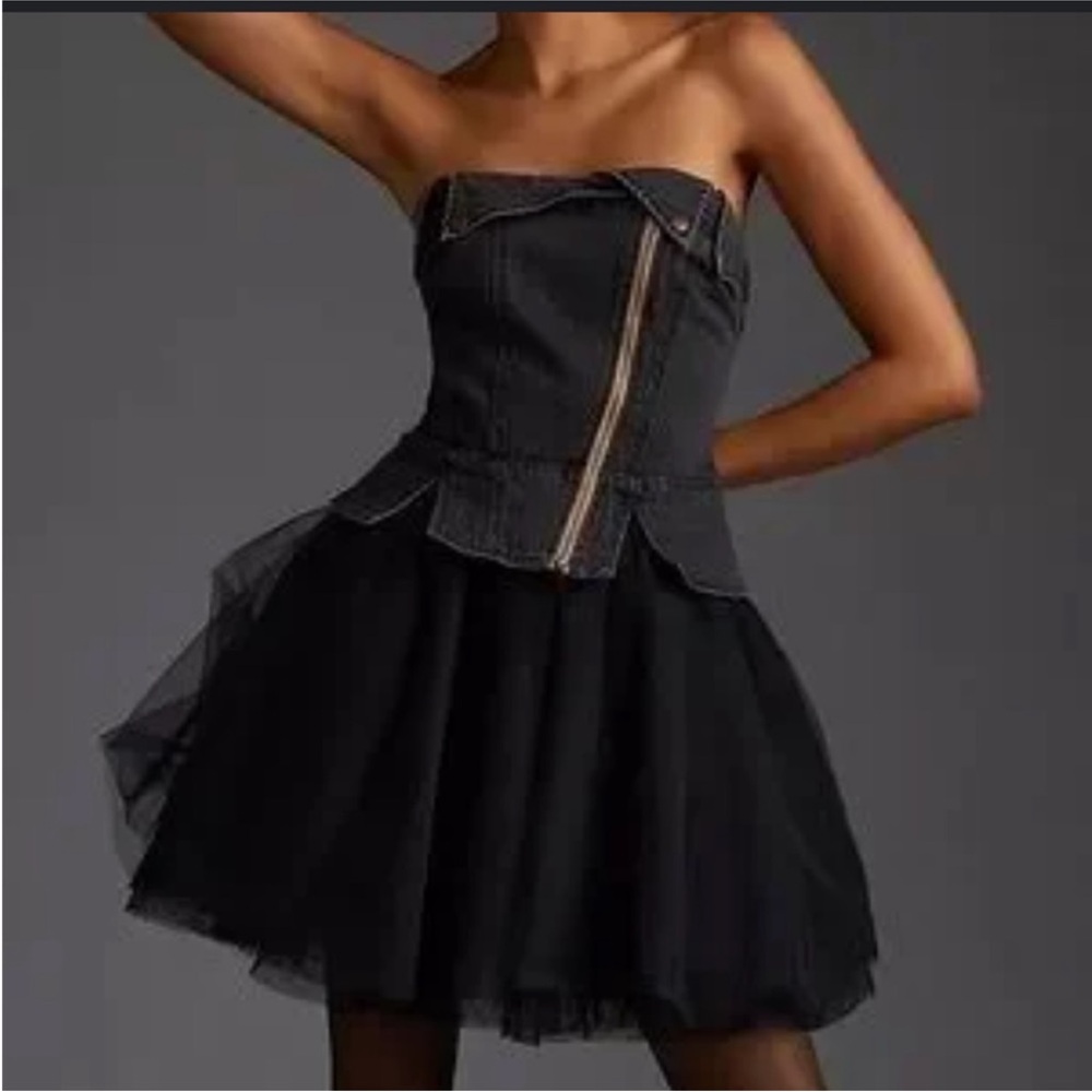 NWT Pilcro Strapless Tulle Mini Dress Size 6 Anthropologie